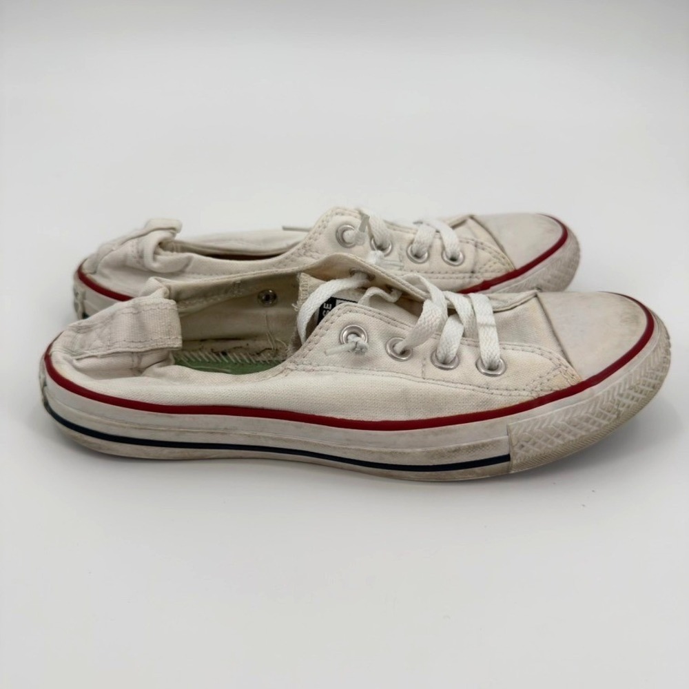 Converse Chuck Taylor All Star Shoreline White Slip On Sneakers Womens 8